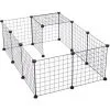 PawHut Cage Parc Enclos Pour Animaux Domestiques L 106 X L 73 X H 36 Cm Bords Arrondis Fil Métallique Noir 55 - Noir