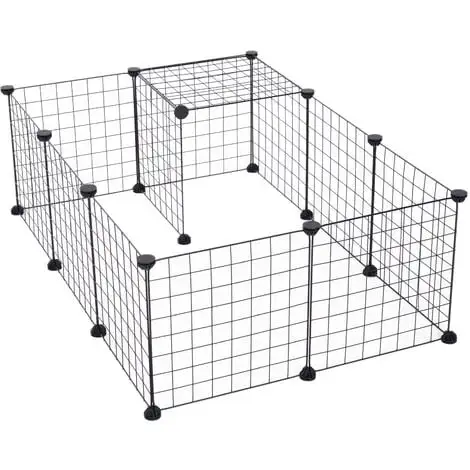 PawHut Cage Parc Enclos Pour Animaux Domestiques L 106 X L 73 X H 36 Cm Bords Arrondis Fil Métallique Noir 55 - Noir 1 PawHut Cage Parc Enclos Pour Animaux Domestiques L 106 X L 73 X H 36 Cm Bords Arrondis Fil Métallique Noir 55 - Noir