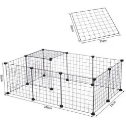 PawHut Cage Parc Enclos Pour Animaux Domestiques L 106 X L 73 X H 36 Cm Bords Arrondis Fil Métallique Noir 55 - Noir 7 PawHut Cage Parc Enclos Pour Animaux Domestiques L 106 X L 73 X H 36 Cm Bords Arrondis Fil Métallique Noir 55 - Noir -PawHut Soldes Boutique 12311127 3