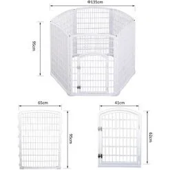 PawHut Luxe Parc Enclos Modulable Pour Chien 6 Panneaux + 1 Porte Verrouillable Plastique PP Blanc - Blanc 7 PawHut Luxe Parc Enclos Modulable Pour Chien 6 Panneaux + 1 Porte Verrouillable Plastique PP Blanc - Blanc -PawHut Soldes Boutique 16806678 3