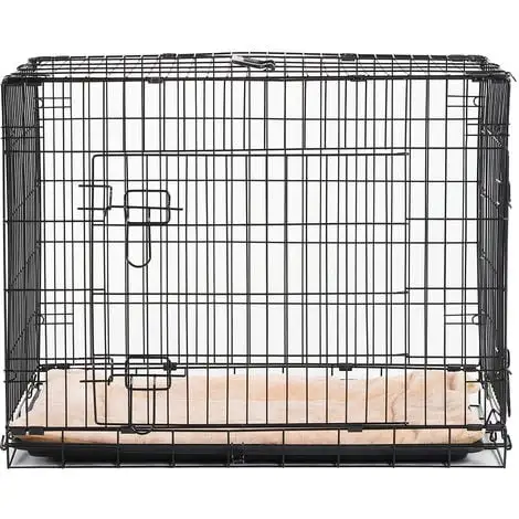 PawHut Cage Caisse De Transport Pliante Pour Chien En Métal Noir 106 X 71 X 76 Cm Matelas Fourni - Noir 2 PawHut Cage Caisse De Transport Pliante Pour Chien En Métal Noir 106 X 71 X 76 Cm Matelas Fourni - Noir – Image 2