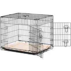 PawHut Cage Caisse De Transport Pliante Pour Chien En Métal Noir 106 X 71 X 76 Cm Matelas Fourni - Noir 9 PawHut Cage Caisse De Transport Pliante Pour Chien En Métal Noir 106 X 71 X 76 Cm Matelas Fourni - Noir -PawHut Soldes Boutique 1933135 5