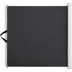 PawHut Barrière De Sécurité Barrière Animaux Rétractable Automatique 1,15L X 0,83H M Teslin Métal Gris