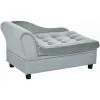 PawHut Canapé Chien Chat Sur Pied Avec Coffre De Rangement Style Moderne Coussin D'assise Amovible Grand Confort 76 X 45 X 41,5 Cm Bleu - Bleu