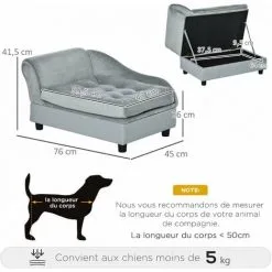 PawHut Canapé Chien Chat Sur Pied Avec Coffre De Rangement Style Moderne Coussin D'assise Amovible Grand Confort 76 X 45 X 41,5 Cm Bleu - Bleu 7 PawHut Canapé Chien Chat Sur Pied Avec Coffre De Rangement Style Moderne Coussin D'assise Amovible Grand Confort 76 X 45 X 41,5 Cm Bleu - Bleu -PawHut Soldes Boutique 22964220 3