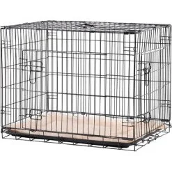 PawHut Cage De Transport Pliante Pour Chien Poignée, Plateau Amovible, Coussin Fourni 76 X 53 X 57 Cm Noir - Noir