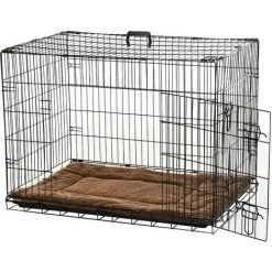 PawHut Cage Caisse De Transport Pliante Pour Chien Poignée, Plateau Amovible, Coussin Fourni 92 X 57 X 62,5 Cm - Noir