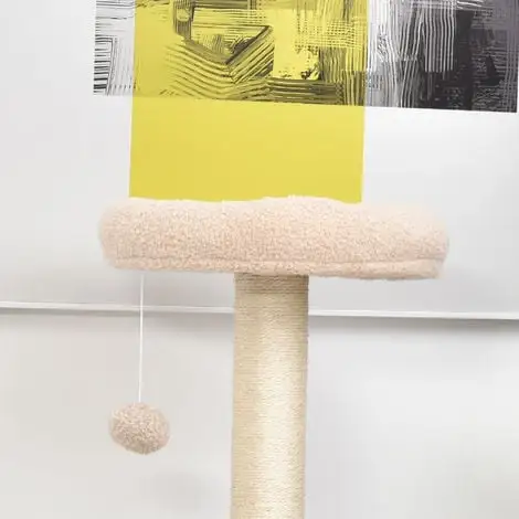 PawHut Arbre à Chats Avec Griffoir Niche Poteaux Peluche Haute Densité 45L X 40L X 148H Cm Beige 4 PawHut Arbre à Chats Avec Griffoir Niche Poteaux Peluche Haute Densité 45L X 40L X 148H Cm Beige – Image 4