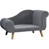 PawHut Canapé Chien Lit Pour Chien Méridienne Design Scandinave Coussin Moelleux Pieds Bois Massif Dim. 82 X 55 X 49 Cm Velours Gris - Gris