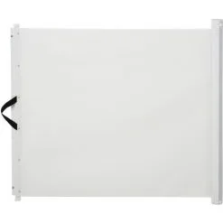 PawHut Barrière De Sécurité Barrière Animaux Rétractable Automatique 1,15L X 0,83H M Teslin Métal Blanc - Blanc