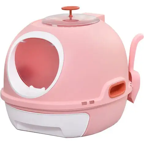 PawHut Maison De Toilette Portable Pour Chat Tiroir à Litière Coulissant Porte Battante Lucarne + Pelle Fournis Dim. 47L X 55l X 44H Cm Rose - Rose 1 PawHut Maison De Toilette Portable Pour Chat Tiroir à Litière Coulissant Porte Battante Lucarne + Pelle Fournis Dim. 47L X 55l X 44H Cm Rose - Rose