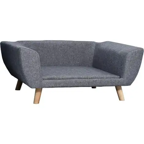 PawHut Canapé Chien Lit Pour Chien Design Scandinave Coussin Moelleux Pieds Bois Massif Dim. 87 X 61 X 36 Cm Polyester Gris - Gris 1 PawHut Canapé Chien Lit Pour Chien Design Scandinave Coussin Moelleux Pieds Bois Massif Dim. 87 X 61 X 36 Cm Polyester Gris - Gris
