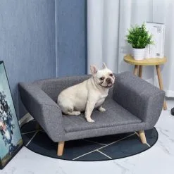 PawHut Canapé Chien Lit Pour Chien Design Scandinave Coussin Moelleux Pieds Bois Massif Dim. 87 X 61 X 36 Cm Polyester Gris - Gris 9 PawHut Canapé Chien Lit Pour Chien Design Scandinave Coussin Moelleux Pieds Bois Massif Dim. 87 X 61 X 36 Cm Polyester Gris - Gris -PawHut Soldes Boutique 25009396 5