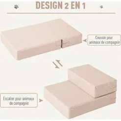 PawHut Escalier Coussin 2 En 1 Pour Chien Animaux Déhoussable Revêtement Revêtement Synthétique Beige - Beige 8 PawHut Escalier Coussin 2 En 1 Pour Chien Animaux Déhoussable Revêtement Revêtement Synthétique Beige - Beige -PawHut Soldes Boutique 27561222 4