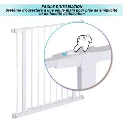 PawHut Barrière De Sécurité Longueur Réglable Dim. 76-82l X 76H Cm Sans Perçage Métal Plastique Blanc 9 PawHut Barrière De Sécurité Longueur Réglable Dim. 76-82l X 76H Cm Sans Perçage Métal Plastique Blanc -PawHut Soldes Boutique 29043874 5