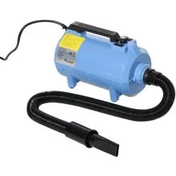 PawHut Séchoir Sèche-poils Toilettage Pour Chien Chat Animaux 2200 W - Température Vitesse Réglable - 3 Embouts - Bleu