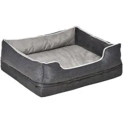 PawHut Lit Pour Animaux De Compagnie Panier Pour Chien Orthopédique Mousse à Mémoire De Forme Avec Housse Lavable Amovible Gris