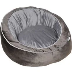 PawHut Panier Pour Chien Lit Pour Animaux De Compagnie Velours Hollandais Coton PP Gris - Gris