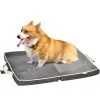 PawHut Coussin Matelas Chien Ou Chat Lit Pliable Portable Déhoussable Lavable Velours Mousse à Mémoire De Forme Gris