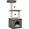 PawHut Arbre à Chat Centre D'activité Griffoirs Grattoirs H104 Cm Gris - Gris