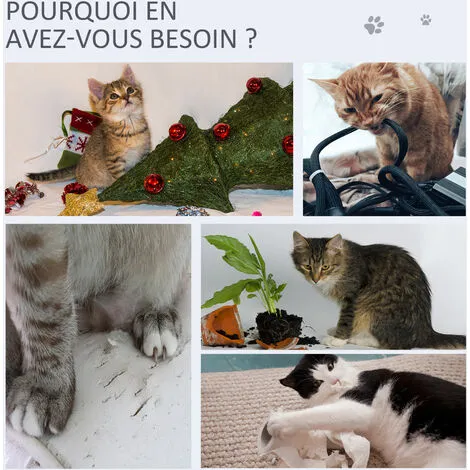 PawHut Arbre à Chat Avec Griffoir En Sisal Niche Lit Pour Chat Hamac Corde D'escalade Plateformes Panneaux Particules Coussins Gris - Gris 5 PawHut Arbre à Chat Avec Griffoir En Sisal Niche Lit Pour Chat Hamac Corde D'escalade Plateformes Panneaux Particules Coussins Gris - Gris – Image 5