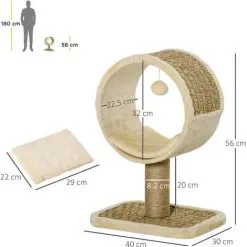 PawHut Arbre à Chat Rond Style Cosy Chic Griffoir Grattoirs Sisal Jeu Suspendu Souris Niche Avec Coussin Cordes D'algues Tressées Peluche Courte Beige 7 PawHut Arbre à Chat Rond Style Cosy Chic Griffoir Grattoirs Sisal Jeu Suspendu Souris Niche Avec Coussin Cordes D'algues Tressées Peluche Courte Beige -PawHut Soldes Boutique 42502413 3