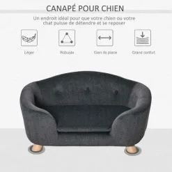 PawHut Canapé Chien Lit Pour Chien Design Scandinave Coussin Moelleux Amovible Pieds Bois Massif Dim. 70L X 47l X 30H Cm Peluche Courte Polyester Gris 8 PawHut Canapé Chien Lit Pour Chien Design Scandinave Coussin Moelleux Amovible Pieds Bois Massif Dim. 70L X 47l X 30H Cm Peluche Courte Polyester Gris -PawHut Soldes Boutique 44066340 4