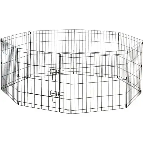 PawHut Parc Enclos Modulable Pour Chien Animaux Porte Verrouillable 8 Panneaux Dim. Panneau 61L X 61H Cm Métal Noir - Noir 1 PawHut Parc Enclos Modulable Pour Chien Animaux Porte Verrouillable 8 Panneaux Dim. Panneau 61L X 61H Cm Métal Noir - Noir