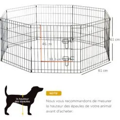 PawHut Parc Enclos Modulable Pour Chien Animaux Porte Verrouillable 8 Panneaux Dim. Panneau 61L X 61H Cm Métal Noir - Noir 7 PawHut Parc Enclos Modulable Pour Chien Animaux Porte Verrouillable 8 Panneaux Dim. Panneau 61L X 61H Cm Métal Noir - Noir -PawHut Soldes Boutique 47489066 3