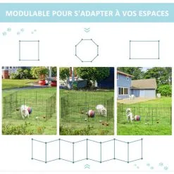 PawHut Parc Enclos Modulable Pour Chien Animaux Porte Verrouillable 8 Panneaux Dim. Panneau 61L X 61H Cm Métal Noir - Noir 8 PawHut Parc Enclos Modulable Pour Chien Animaux Porte Verrouillable 8 Panneaux Dim. Panneau 61L X 61H Cm Métal Noir - Noir -PawHut Soldes Boutique 47489066 4
