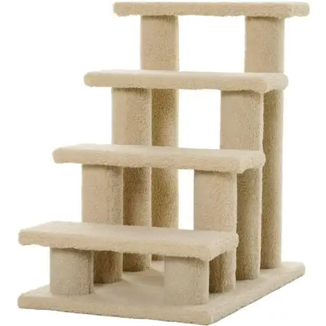 PawHut Escalier Pour Chat - Escalier Pour Chien - 4 Marches - Revêtement Flanelle Grande Douceur Haute Densité - Structure Panneaux Particules - Beige - Beige 1 PawHut Escalier Pour Chat - Escalier Pour Chien - 4 Marches - Revêtement Flanelle Grande Douceur Haute Densité - Structure Panneaux Particules - Beige - Beige