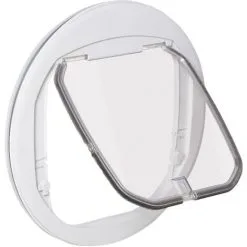 PawHut Chatière Chat Chien Pour Porte, Fenêtre Et Porte Vitrée - 4 Modes De Verrouillage - Joint Brosse Isolant Et Porte Magnétique - Polycarbonate Blanc