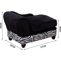 PawHut Méridienne Canapé Design Pour Chien Chat Avec Coffre De Rangement Sur Pied 57 X 34 X 36 Cm Noir Zébré - Noir 7 PawHut Méridienne Canapé Design Pour Chien Chat Avec Coffre De Rangement Sur Pied 57 X 34 X 36 Cm Noir Zébré - Noir -PawHut Soldes Boutique 4905022 3