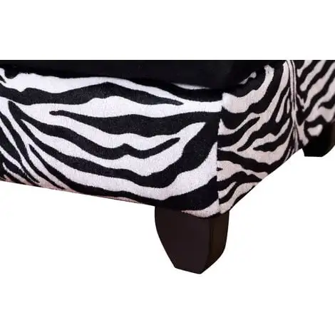 PawHut Méridienne Canapé Design Pour Chien Chat Avec Coffre De Rangement Sur Pied 57 X 34 X 36 Cm Noir Zébré - Noir 5 PawHut Méridienne Canapé Design Pour Chien Chat Avec Coffre De Rangement Sur Pied 57 X 34 X 36 Cm Noir Zébré - Noir – Image 5
