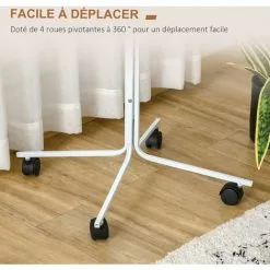 PawHut Perchoir Sur Pied Pour Perroquets, Grandes Perruches - 4 Roulettes - 2 Mangeoires Et Plateau Inox, Perchoir - Métal Blanc 9 PawHut Perchoir Sur Pied Pour Perroquets, Grandes Perruches - 4 Roulettes - 2 Mangeoires Et Plateau Inox, Perchoir - Métal Blanc -PawHut Soldes Boutique 50909205 5