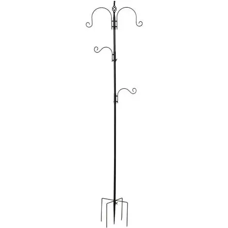 PawHut Mangeoire à Oiseaux H.2,08 M Style Rustique Chic 4 Crochets 2 Réglables 4 Piquets D'ancrage Au Sol Acier époxy Aspect Fer Forgé - Noir 1 PawHut Mangeoire à Oiseaux H.2,08 M Style Rustique Chic 4 Crochets 2 Réglables 4 Piquets D'ancrage Au Sol Acier époxy Aspect Fer Forgé - Noir