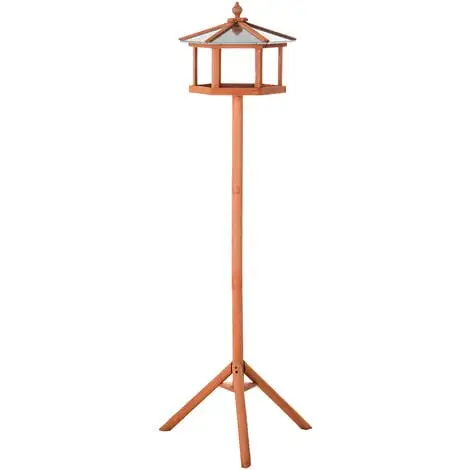 PawHut Mangeoire Oiseaux Extérieur Sur Pied - Cabane Pour Oiseaux Avec Support Trépied - Nichoir Dim. Ø 57,7 X 153 Cm - Bois Sapin Pré-huilé Toit Zinc - Marron 1 PawHut Mangeoire Oiseaux Extérieur Sur Pied - Cabane Pour Oiseaux Avec Support Trépied - Nichoir Dim. Ø 57,7 X 153 Cm - Bois Sapin Pré-huilé Toit Zinc - Marron