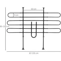 PawHut Grille De Séparation Extensible Voiture Barrière De Sécurité Barre Réglable Pour Chien Acier Noir - Noir 7 PawHut Grille De Séparation Extensible Voiture Barrière De Sécurité Barre Réglable Pour Chien Acier Noir - Noir -PawHut Soldes Boutique 52476700 3