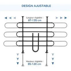 PawHut Grille De Séparation Extensible Voiture Barrière De Sécurité Barre Réglable Pour Chien Acier Noir - Noir 8 PawHut Grille De Séparation Extensible Voiture Barrière De Sécurité Barre Réglable Pour Chien Acier Noir - Noir -PawHut Soldes Boutique 52476700 4
