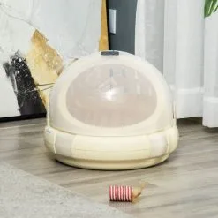 PawHut Maison Chat - Niche Chat Portable Avec Poignée - Sac De Transport Chat Verrouillable - Coussin Amovible Inclus - Dim. Ø 41 X 35,2H Cm - PP Beige 8 PawHut Maison Chat - Niche Chat Portable Avec Poignée - Sac De Transport Chat Verrouillable - Coussin Amovible Inclus - Dim. Ø 41 X 35,2H Cm - PP Beige -PawHut Soldes Boutique 52476703 4