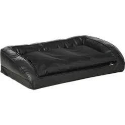 PawHut Panier Lit Pour Chien Chat Lavable En Machine Coussin Amovible Fond Antidérapant Revêtement Synthétique Grand Confort Noir - Noir