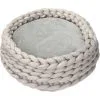 PawHut Panier Pour Chien Chat Ø50 X 19H Cm Effet Tressé Tricot - Coussin Amovible Et Lavable En Machine - Polyester Gris - Gris