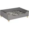 PawHut Canapé Lit Panier Pour Chien Moderne Avec Coussin Doux Et Lavable, Pieds En Bois - Gris - Gris