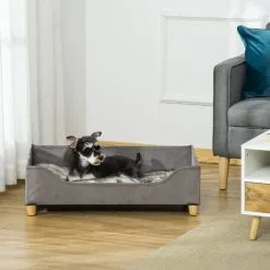 PawHut Canapé Lit Panier Pour Chien Moderne Avec Coussin Doux Et Lavable, Pieds En Bois - Gris - Gris 8 PawHut Canapé Lit Panier Pour Chien Moderne Avec Coussin Doux Et Lavable, Pieds En Bois - Gris - Gris -PawHut Soldes Boutique 53592004 4