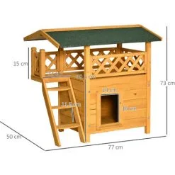 PawHut Maison Lodge - Niche Villa Avec Terrasse, Escalier, Toit Pour Chien Chat - Dim. 77L X 50l X 73H Cm - Bois Sapin Pré-huilé - Orange 7 PawHut Maison Lodge - Niche Villa Avec Terrasse, Escalier, Toit Pour Chien Chat - Dim. 77L X 50l X 73H Cm - Bois Sapin Pré-huilé - Orange -PawHut Soldes Boutique 54308946 3