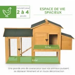 PawHut Poulailler Cottage Cage à Poules Sur Pied Dim. 168L X 75l X 103H Cm Multi-équipement Bois Sapin Pré-huilé 9 PawHut Poulailler Cottage Cage à Poules Sur Pied Dim. 168L X 75l X 103H Cm Multi-équipement Bois Sapin Pré-huilé -PawHut Soldes Boutique 56842172 5