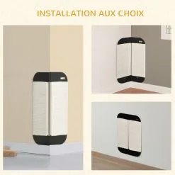 PawHut Griffoir Grattoir Chat D'angle Mural Dim. 20L X 20l X 60H Cm Jute Naturel MDF Noir - Noir -PawHut Soldes Boutique 58393152 5