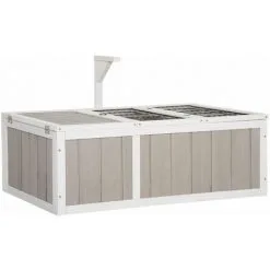 PawHut Enclos Pour Tortue - Parc Pour Tortue - Maison Pour Tortue Terrestre - Enclos Extérieur Avec Grillage - Bois Sapin Gris Blanc - Gris