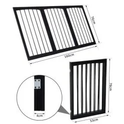 PawHut Barrière Modulable Pliable Barrière De Sécurité 160L X 76H Cm MDF - Noir -PawHut Soldes Boutique 6812277 3