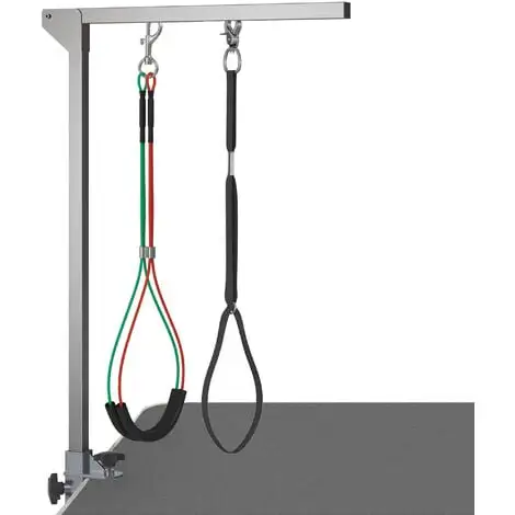 PawHut Bras De Toilettage Pliable Animaux - Hauteur Réglable Max. 74 Cm - 3 Colliers De Serrage - Chien Taille Moyenne - Alu. Acier Inox. - Gris 1 PawHut Bras De Toilettage Pliable Animaux - Hauteur Réglable Max. 74 Cm - 3 Colliers De Serrage - Chien Taille Moyenne - Alu. Acier Inox. - Gris